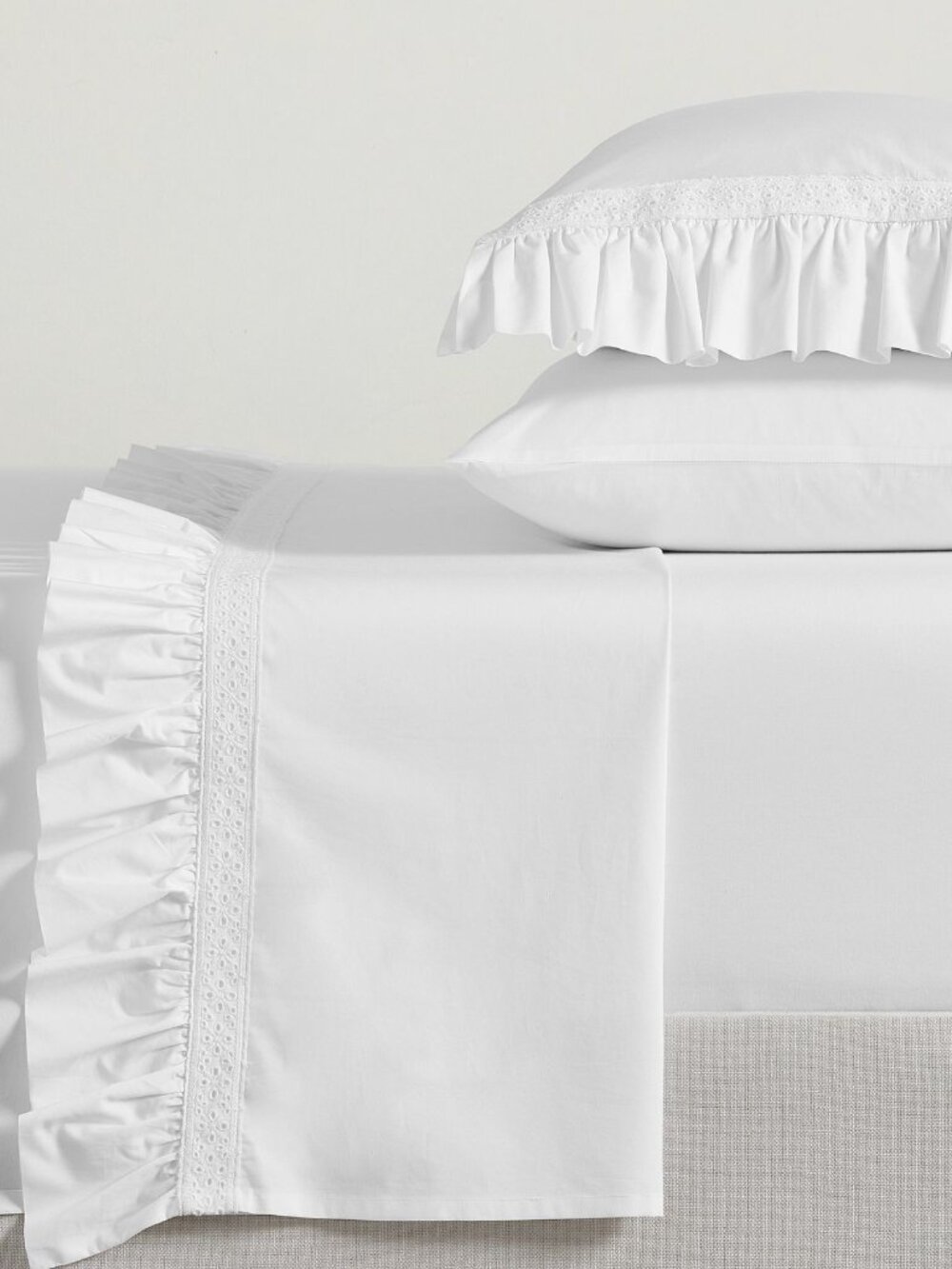 LoveShackFancy x Pottery Barn NWT Ruffle Crochet Sheet Set - QUEEN